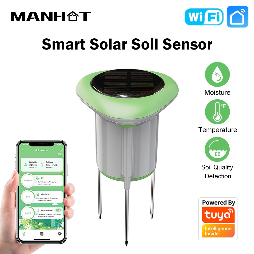 Smart Garden - MANHOT WiFi Inteligentny Solarny Czujnik Gleby