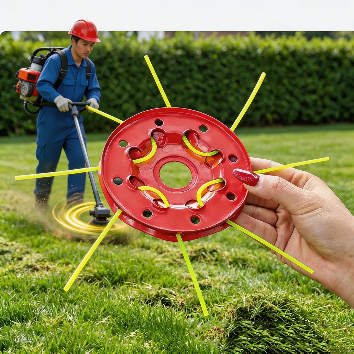 Smart Garden Edging - Żelazna głowica tnąca z 8 otworami,