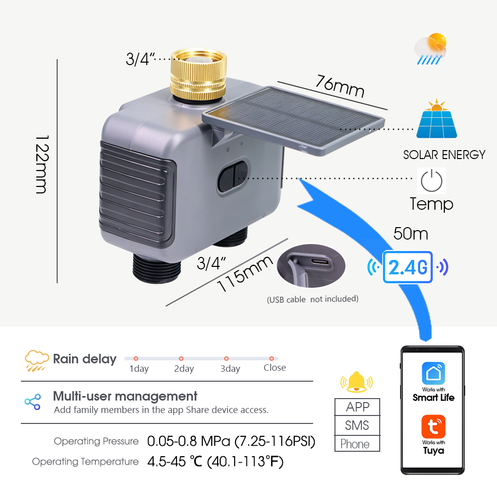 Tuay Smart Solar 2-Zone Timer  – Smart Garden Valve recenzja i cena